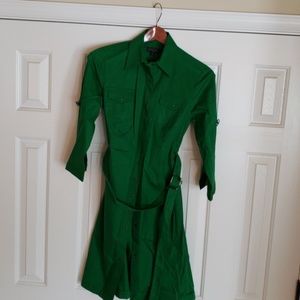 Tahari shirt dress sz 6p hunter green